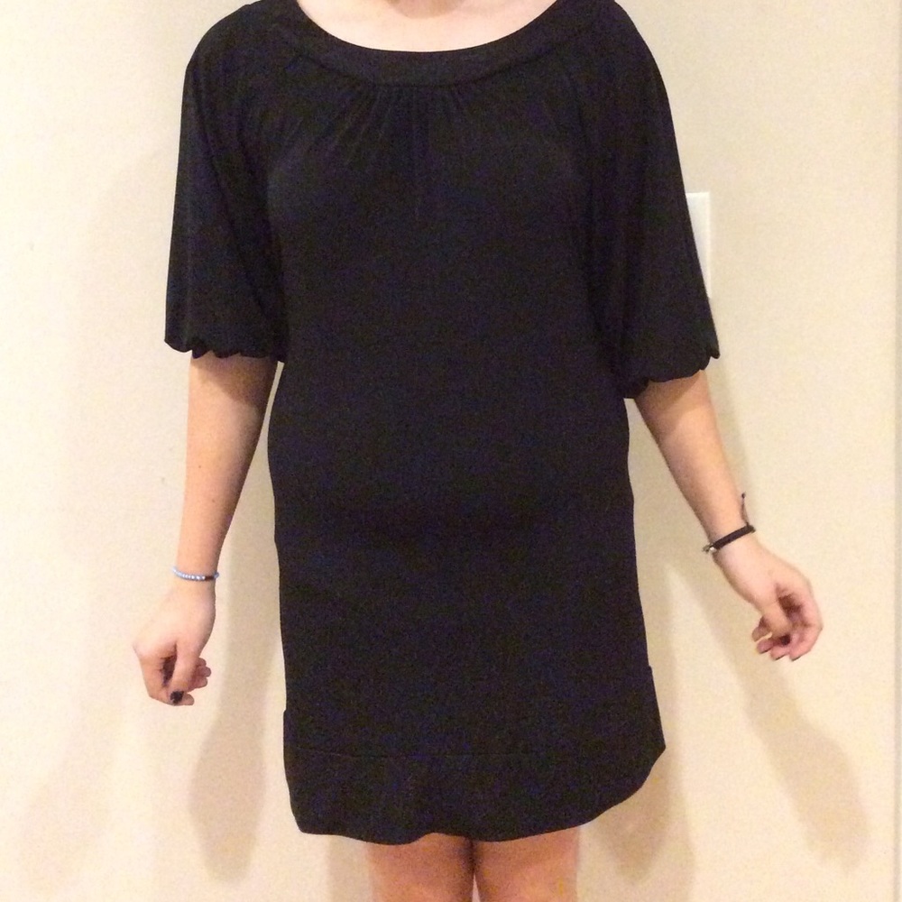 Cute black tie behind dress
